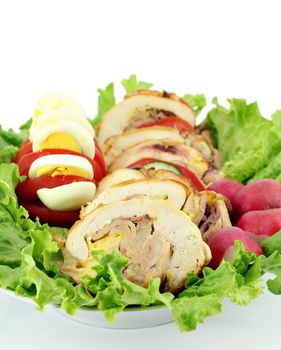 rolled and stuffed chicken meat