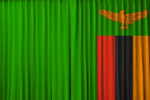 Zambia flag on curtain