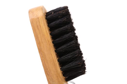Black shoes brush isolated on a white background