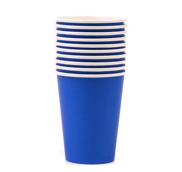 Colorful paper coffee cup. Isolated on white background