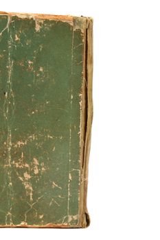 Old book cover, vintage texture, isolated on white background