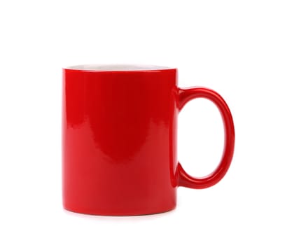 Red cup isolated on a white background.