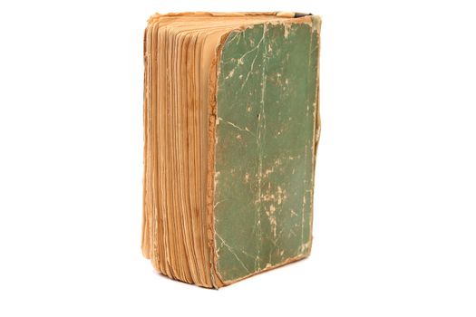 Old book cover, vintage texture, isolated on white background