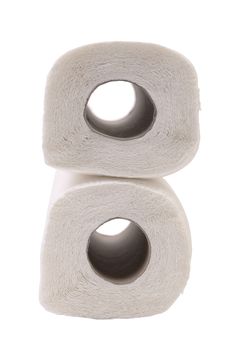 Paper towel rolls isolated on a white background.