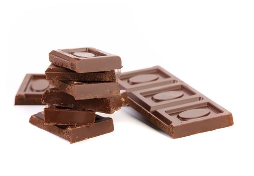 Chocolate bars isolated on a white background