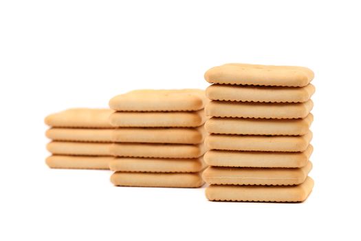 Stake saltine soda cracker. Isolated on a white background.