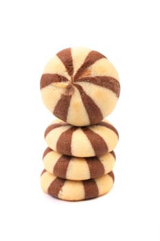 Biscuits of a chocolate cloves. White background.