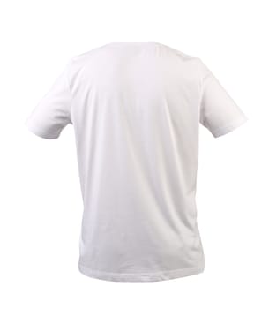 White T-shirt isolated on white background. Back.