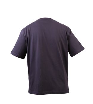 Blue T-shirt isolated on white background. Back.