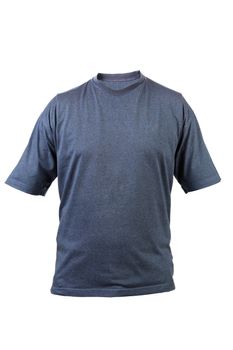 Blue T-shirt isolated on white background. Front.