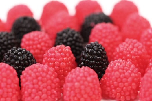 Jujube colored balls on a white background