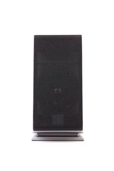 Black pc speaker on a white background.