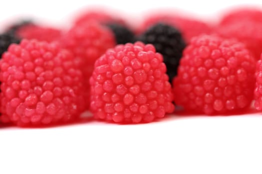Jujube colored balls on a white background