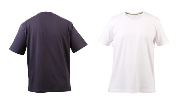 T-shirt isolated on white background. Back. Front.