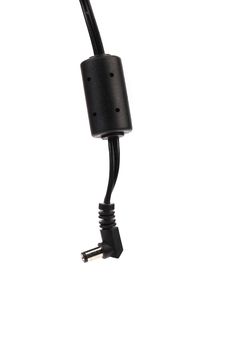 Plug power for device. Close up. White background.