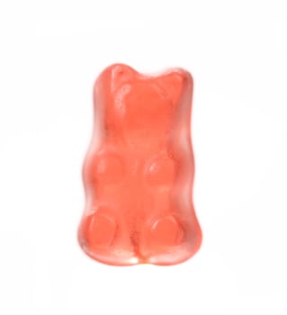 Fruit jelly in form of bear. White background.