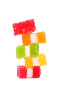 Classic fruit jelly. Close up. White background.
