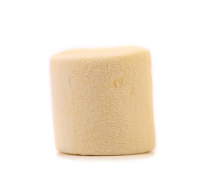 Marshmallow in the form of a cylinder. White background.