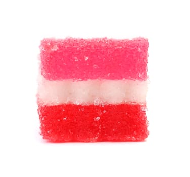 Classic fruit jelly. Close up. White background.