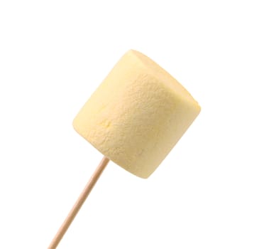 Marshmallow in the form of a cylinder. White background.