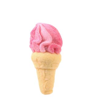 Marshmallow in form of ice cream. White background.