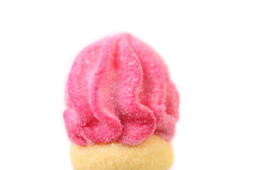 Marshmallow in form of ice cream. White background.