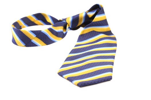 Tie a colorful striped. Isolated on a white background.