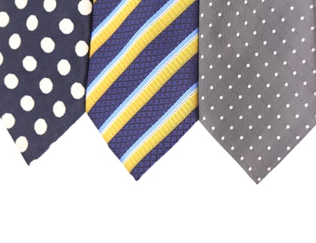 Background of three  multi-colored tie. Half background.