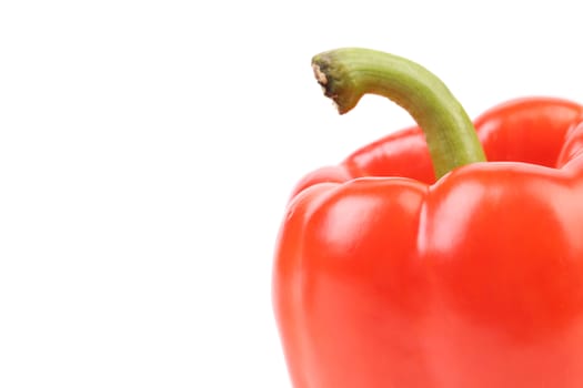 Top of red pepper isolated on a white background.