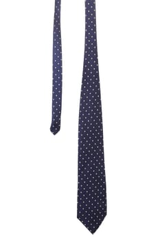 Blue tie with white speck. White background.
