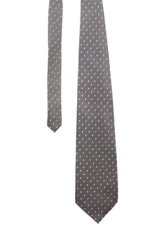 Gray tie with white speck. White background.