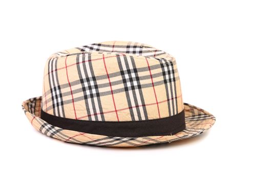 Checked hat isolated on a white background.