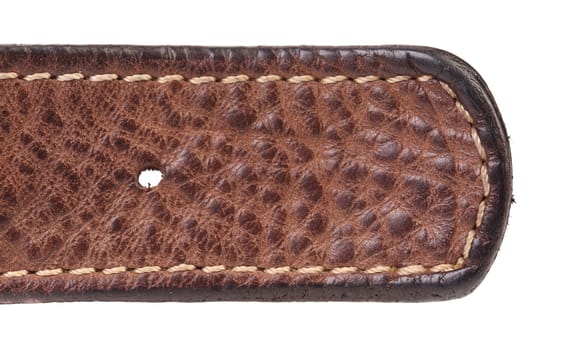 End of brown belt isolated on a white background.