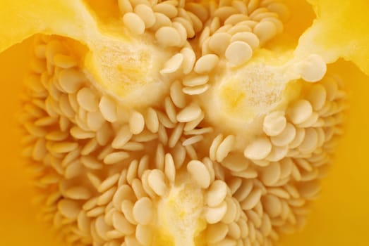 Slice of yellow pepper. Close up. Whole background.