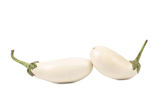 White aubergines isolated on a white background
