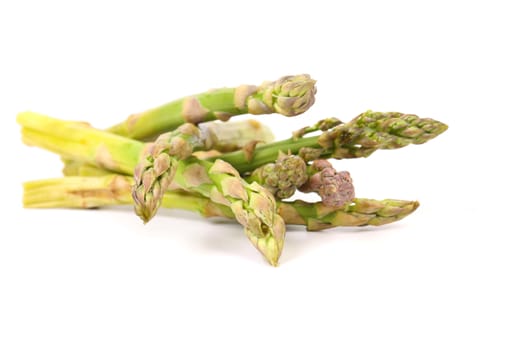 fresh asparagus spears isolated on a white background