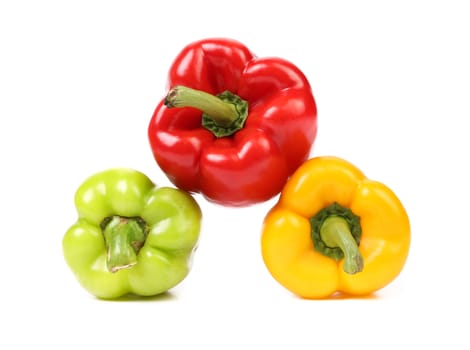 Colored peppers isolated on a white background