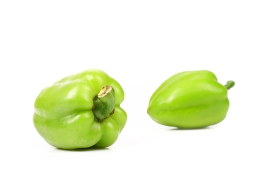 Yellow peppers isolated on a white background.