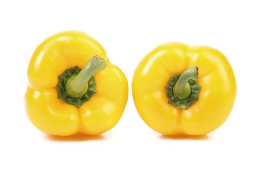 Yellow peppers isolated on a white background.