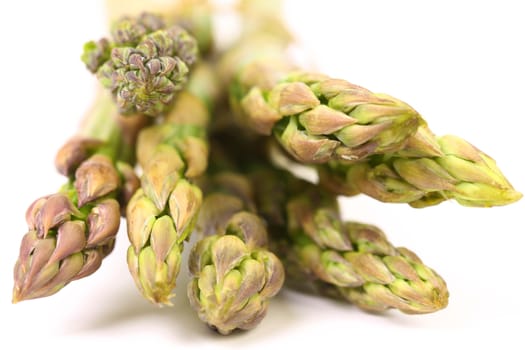 fresh asparagus spears isolated on a white background