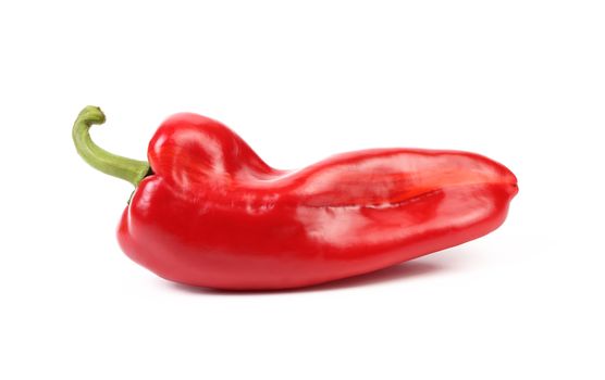 Red sweet pointy pepper(capsicum) isolated on a white background.