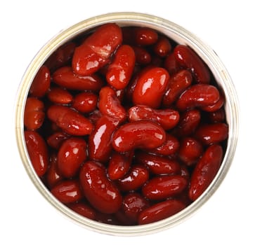 Can of red beans isolated from above.