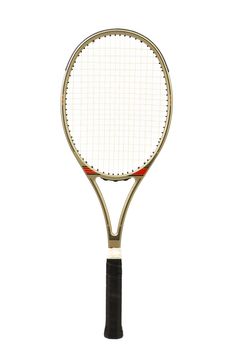 Gray tennis racket isolated on a white background