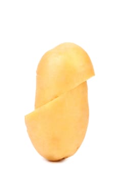 Cutted potato isolated on a white background.