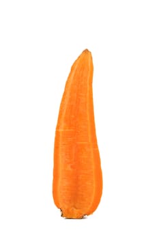 Slice of Fresh Carrot on a White Background