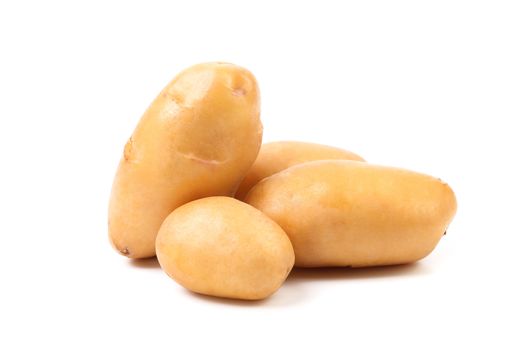 potatoes isolated on white background close up