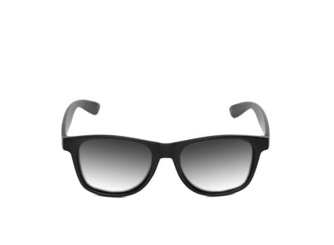 Black modern eyeglasses isolated on a white background