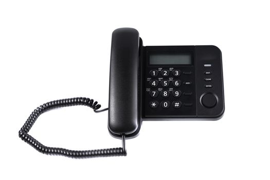One landline phone on a white background