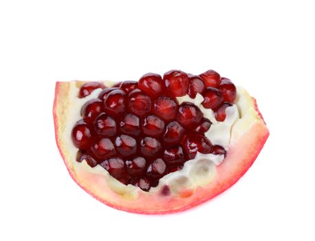 Opened pomegranate isolated on a white background.
