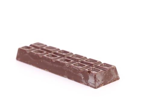 Bar of chocolate isolated on a white background.